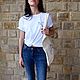 T-shirt women's white straight cut with geometric print, T-shirts, Krasnodar,  Фото №1