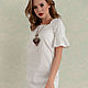 Linen dress 'Lady like' white, dress with lace made of linen, Dresses, Novosibirsk,  Фото №1