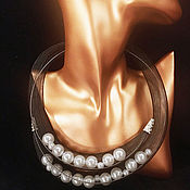 Украшения handmade. Livemaster - original item Copy of Mesh tube necklace with pearls. Handmade.