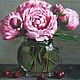 Oil painting bouquet of peonies soft pink, Pictures, Novosibirsk,  Фото №1