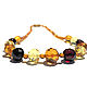 Amber beads with diamond cut, Necklace, ,  Фото №1