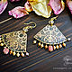 Brass earrings 'Myrcella' with Jasper and boho quartz ethnic, Earrings, Ulan-Ude,  Фото №1