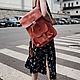 Кожаный рюкзак "Герберт" в персиковом цвете. Рюкзаки. Heisen. Интернет-магазин Ярмарка Мастеров.  Фото №2