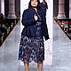 Пальто с ручной вышивкой Сапфир. Пальто. Одежда и аксессуары Батик ANN LOOK. Интернет-магазин Ярмарка Мастеров.  Фото №2