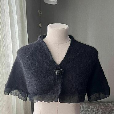 Винтаж ручной работы. Ярмарка Мастеров - ручная работа Винтаж: Hot Couture. Кроп-жакет из мохера и шёлка. Италия. 42. Handmade.