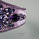 Lavender bracelet with charoite stone and Swarovski crystals. Cuff bracelet. Elena Potsepnya Jewelry. My Livemaster. Фото №12
