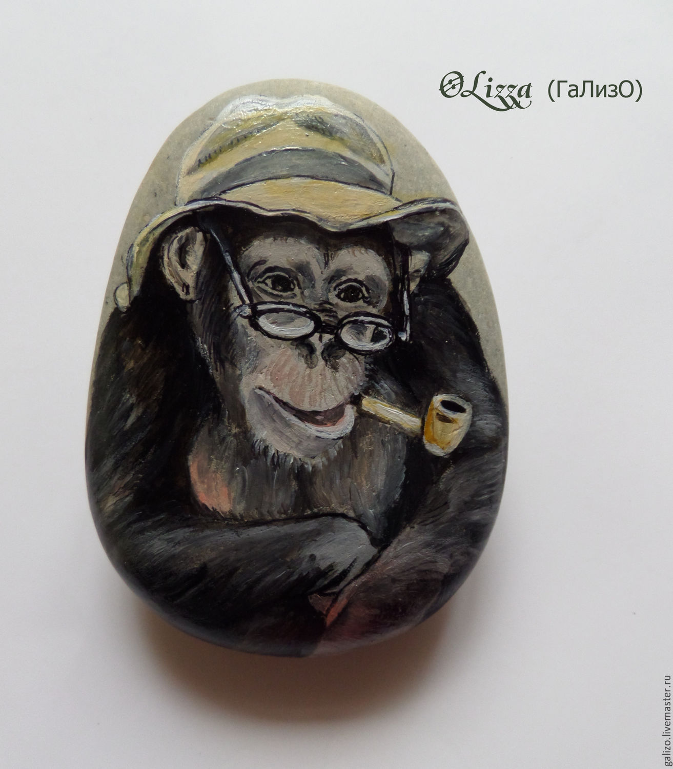 Рисунок обезьяна в шляпе