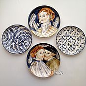 Посуда handmade. Livemaster - original item Painted porcelain Plates on the wall, the Majolica of Italy. Handmade.