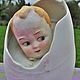 Винтаж: Старинная статуэтка Bebe dans l'oeuf бисквит Heubach Германия. Кухонная утварь винтажная. Антиквариат и винтаж из Франции. Интернет-магазин Ярмарка Мастеров.  Фото №2