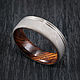 Matte grey Titanium ring with Cocobolo wood. Rings. asgdesign. Online shopping on My Livemaster.  Фото №2