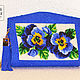 Exclusive designer clutch beaded ' Viola tricolor ', Clutches, Moscow,  Фото №1