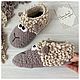 Тапки вязаные на войлочной подошве «Барашки». Тапочки. Sunny_funny_gifts. Ярмарка Мастеров.  Фото №4
