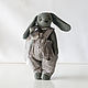 Заказать Зайка тедди в комбинезоне. Handsewing.toys (Ирина). Ярмарка Мастеров. . Тедди Зверята Фото №3