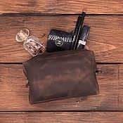 Сумки и аксессуары handmade. Livemaster - original item Cosmetic bag made of genuine leather Sofia. Handmade.