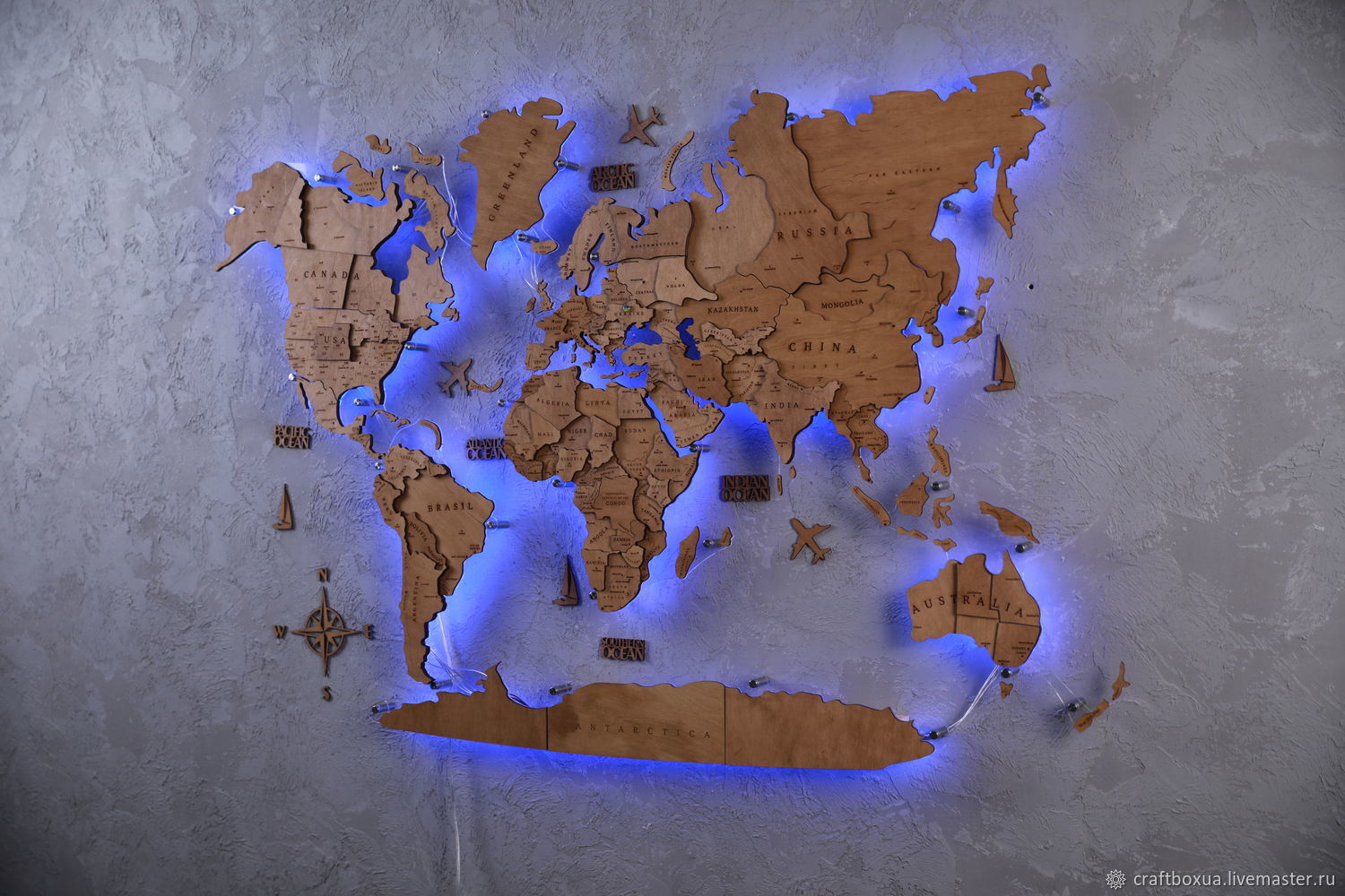 Карта Мира 3Д На Стену