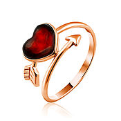 Украшения handmade. Livemaster - original item Silver rings, with amber, are in silver, with a heart. Handmade.