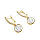 Order White earrings 'Golden Winter'earrings with howlite,gold earrings. Irina Moro. Livemaster. . Earrings Фото №3