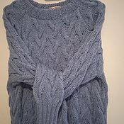 Пуловер с ажурной спинкой