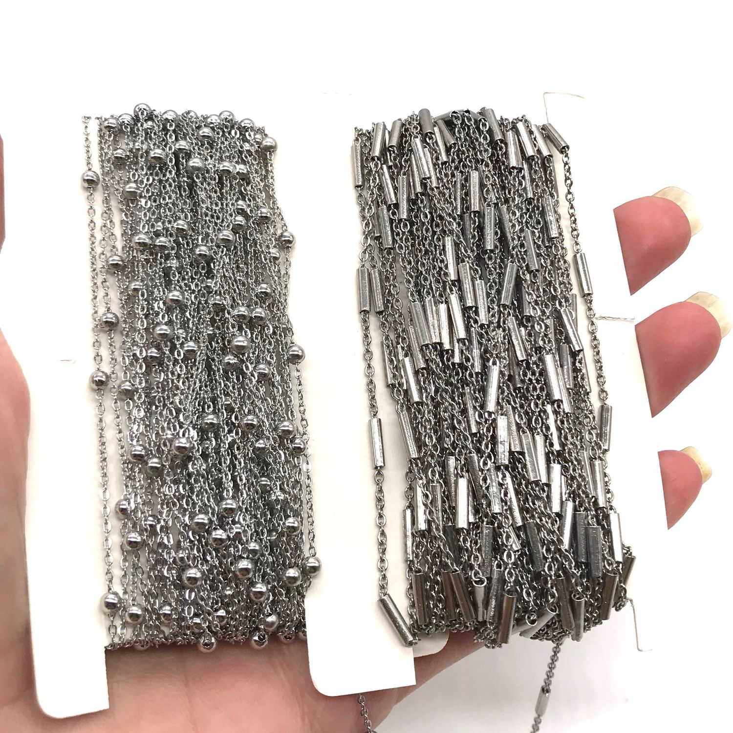 Цепь нержавеющая сталь с трубочками 50 см – купить на Ярмарке Мастеров ...