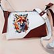 Сумочка чёрная Лис Cross Body авторская работа, Сумка через плечо, Обнинск,  Фото №1