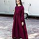  a dress made of linen in two colors of Marsala/Jeans, Dresses, Rostov-on-Don,  Фото №1