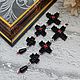  black beaded Crosses, Stud earrings, Podolsk,  Фото №1