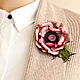 Fuchsia Leather Poppy flower brooch color in stock. Brooches. flowersstyle (flowersstyle). My Livemaster. Фото №4