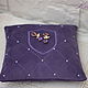 Cushion for rings 'Royal purple' with the frame in the initials, Pillows for rings, Moscow,  Фото №1