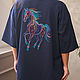 Copy of Long white T-shirt The Mezen painting. T-shirts. NATALINI. Ярмарка Мастеров.  Фото №4