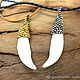 Pendant, amulet, talisman, the Fang of the wolf (natural) silver, gold plated M4. Pendants. Urbanstyle. My Livemaster. Фото №4