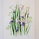 Order Irises. Embroidered flower pattern: embroidery with threads, ribbons, beads. Svetlana Happy Embroidery. Livemaster. . Pictures Фото №3