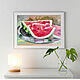 Painting Watermelon Watermelon slices still life oil on canvas. Pictures. Yulia Berseneva ColoredCatsArt. My Livemaster. Фото №6