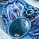 Necklace soutache beaded Shibori silk Swarovski Glow night blue. Necklace. Natalia Luzik Jewelry&Accessories (nataluzik). My Livemaster. Фото №4