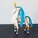 Soft toy Unicorn Turquoise rainbow, Stuffed Toys, St. Petersburg,  Фото №1