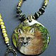 Pendant with lacquer miniature 'Fox'. Pendants. Olesy Losygina. My Livemaster. Фото №5
