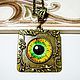 A pendant with a picture - yellow-green, Pendants, Kaliningrad,  Фото №1