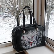 Сумки и аксессуары handmade. Livemaster - original item Leather bag with painting to order for Oksana.. Handmade.
