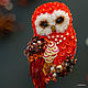 Order Brooch-Sovushka 'Spicy citrus». Owl is the barn owl. Coffeelena. Livemaster. . Brooches Фото №3