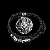 Украшения handmade. Livemaster - original item Silver pendant with Topaz. Cross inside the circle. Guardian.. Handmade.