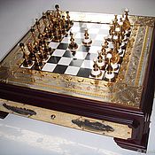 Активный отдых и развлечения handmade. Livemaster - original item Elite Chess.Coated with gold of 999 tests.Handmade work.. Handmade.