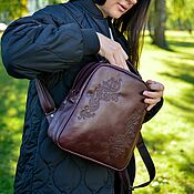 Сумки и аксессуары handmade. Livemaster - original item Backpacks: Women`s Leather Burgundy Adri Mod Backpack. R26t-682. Handmade.