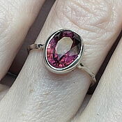 Украшения handmade. Livemaster - original item Silver Ring with fantastically bright Purple Red Tourmaline. Handmade.