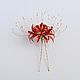 Hairpin bright red lycoris spider lily. Hairpin. PandaStudio (glossyfleur). Online shopping on My Livemaster.  Фото №2
