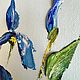 2 Mini paintings with irises without a frame. Small oil paintings for the kitchen. Pictures. Zabaikalie. Online shopping on My Livemaster.  Фото №2