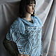 Голубая шаль. Шали. IRINA GRUDKINA Handmade Knitwear. Ярмарка Мастеров.  Фото №4