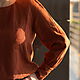 Linen shirt with long sleeves terracotta in stock 46-48-50. Shirts. ZanKa. My Livemaster. Фото №6