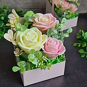 Букет мыло розы, подарки на 8 марта женщинам купить Москва