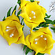 Bright yellow. Artificial flowers from Tamarana with Golden stamens, Flower decor, Novosibirsk,  Фото №1