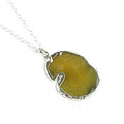 Украшения handmade. Livemaster - original item Agate pendant, olive pendant on a chain agate yellow. Handmade.