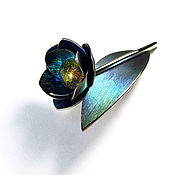Brooch beetle LITTLE BEETLE-FIREFLY color with cubic zirconia